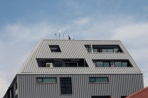 Nailstrip cladding in Colorbond Steel, Metallic Rhea, Metallic Astro and Metallic Celestian at MADE Apartments, Richmond,...