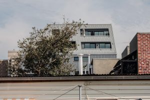 Nailstrip cladding in Colorbond Steel, Metallic Rhea, Metallic Astro and Metallic Celestian at MADE Apartments, Richmond,...