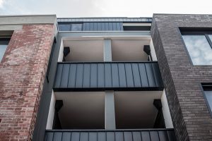 Nailstrip cladding in Colorbond Steel, Metallic Rhea, Metallic Astro and Metallic Celestian at MADE Apartments, Richmond,...