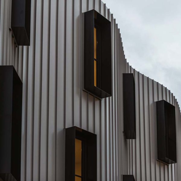 curve metal cladding facade with Nailstrip cladding panels.