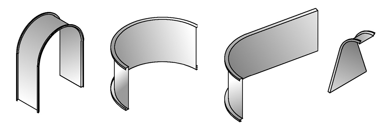 Standing Seam curve cladding panel options.